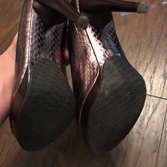 Calvin Klein Metallic Brown Leather Heels - Picture 5 of 5